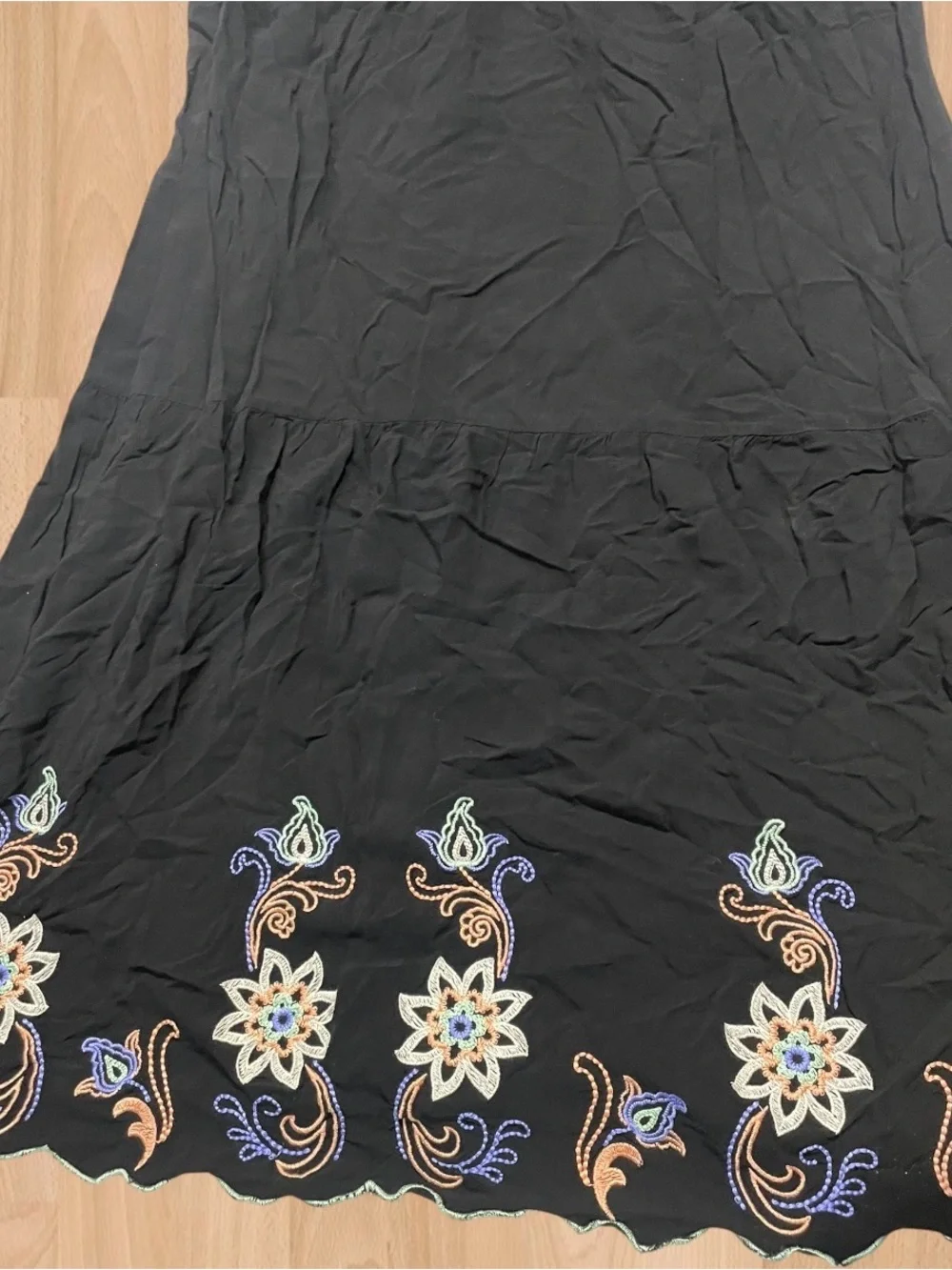 Flying Tomato Black Maxi Dress with Multicolor Embroidery - Picture 4 of 4